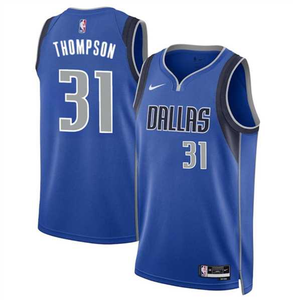 Men%27s Dallas Mavericks #31 Klay Thompson Blue 2024 Icon Edition Stitched Basketball Jersey Dzhi